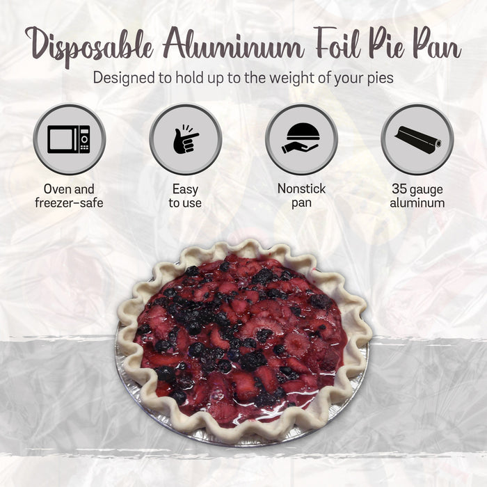 Disposable Aluminum Foil 9" Pie Pan - Medium Depth #D64