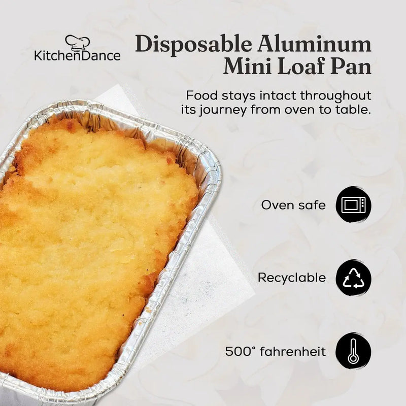 Disposable Aluminum Foil  1 lb. Mini Loaf Pan with Plastic Dome Lid  #5000P HFA Inc. -- Handi-foil of America