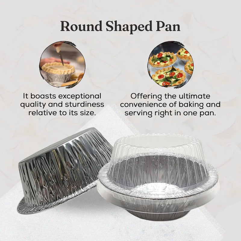 5¾" Disposable Aluminum Foil Pot Pie Pan with Lid  Extra Deep  #2400P Durable Packaging