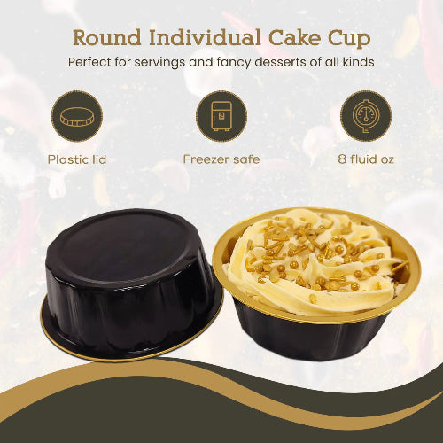 8 oz. Disposable Round Aluminum Foil Pan with Snap-on Plastic Lid #A8P KitchenDance