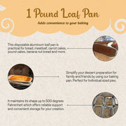 Disposable Aluminum Foil 1 lb. Mini Loaf Pan  #5000NL HFA Inc. -- Handi-foil of America
