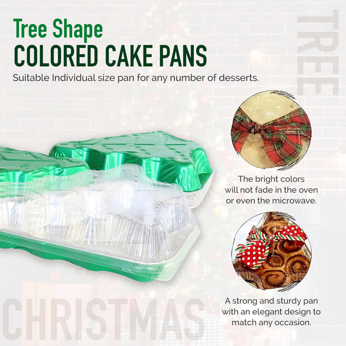 Christmas Tree Foil Pan with Plastic Dome Lid 9501XP KitchenDance