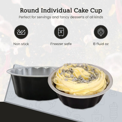 8 oz. Round Disposable Aluminum Foil Colored Dessert pan  #A8NL KitchenDance