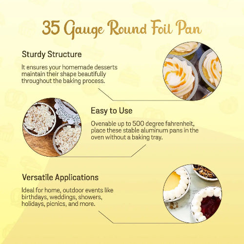 8 oz. Smooth wall Disposable Round Foil Pan  #A42NL KitchenDance