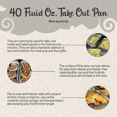 2¼ lb. Disposable Heavy Foil Carryout Pan with Board Lid   #6421L KitchenDance