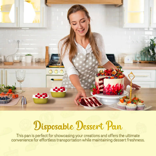 4" Square Colored Aluminum Foil Dessert Pan #A6NL KitchenDance