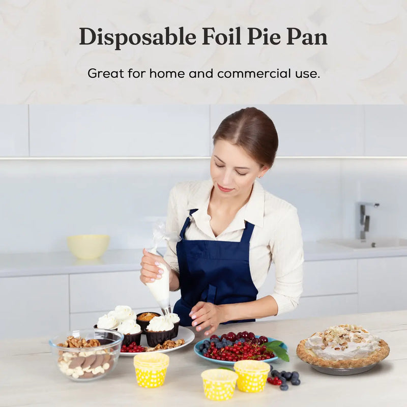 9" Disposable Aluminum Foil Pie Pan - Extra Deep  #940 D&W Fine Pack