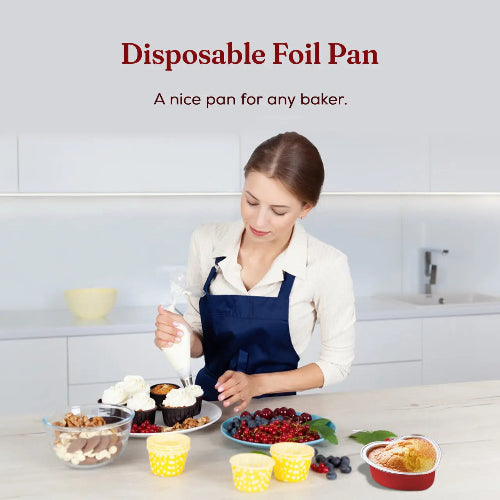 Disposable Mini Heart Shaped Foil Pan with Plastic Lid   #3055P KitchenDance