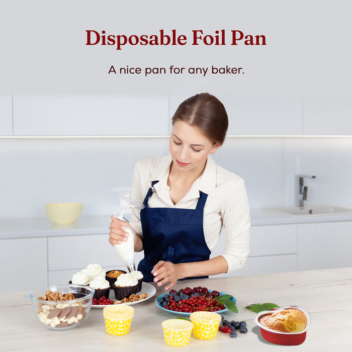 Disposable Mini Heart Shaped Foil Pan with Plastic Lid   #3055P