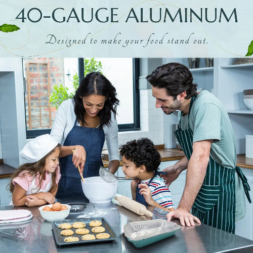 Colored 1½ lb. Shallow Foil Oblong Pan with Plastic Lid #6417P KitchenDance