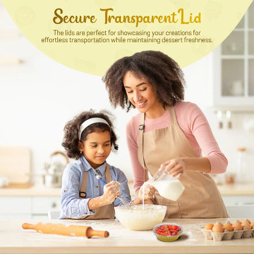 8 oz. Smooth wall Disposable Round Foil Pan with Snap-on Plastic Lid  #A42P KitchenDance