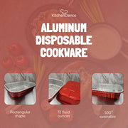 11" X 7"  Colored Heavy Aluminum Entrée Pan with Plastic Lid #A71P KitchenDance