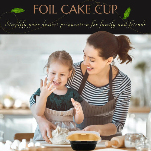 11 oz. Square Foil Dessert Cup with Plastic Lids - #A24P KitchenDance