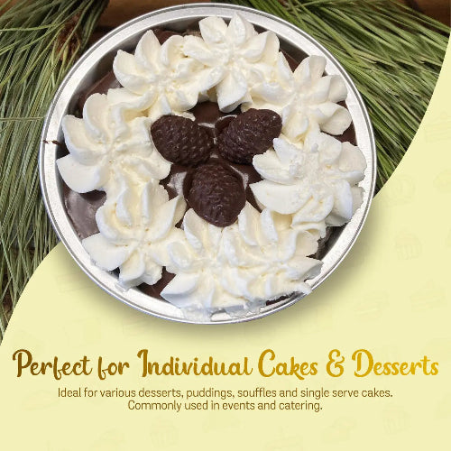 8 oz. Smooth wall Disposable Round Foil Pan with Snap-on Plastic Lid  #A42P KitchenDance