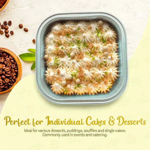 4" Square Colored Aluminum Foil Dessert Pan #A6NL KitchenDance