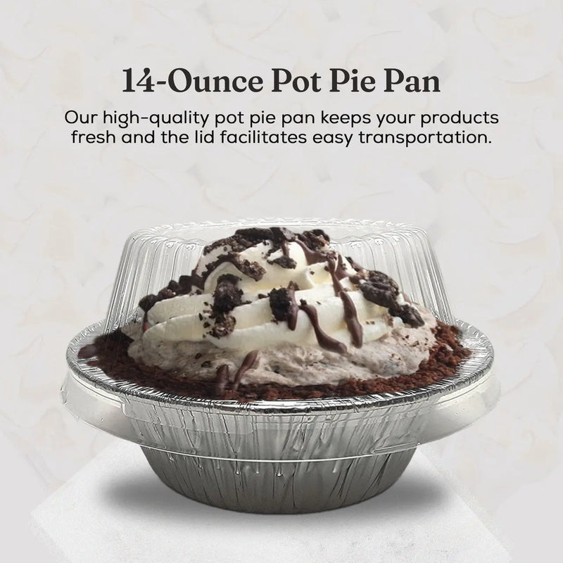 5¾" Disposable Aluminum Foil Pot Pie Pan with Lid  Extra Deep  #2400P Durable Packaging