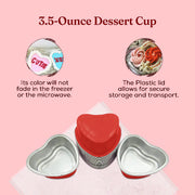 Disposable Mini Heart Shaped Foil Pan with Plastic Lid   #3055P KitchenDance
