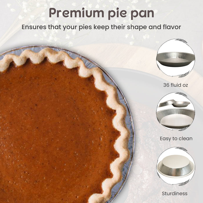 KitchenDance Heavyweight Disposable Aluminum Pie Pan #1070