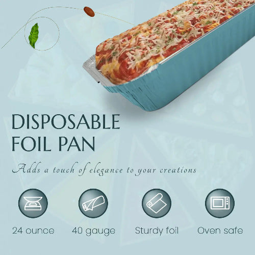 Colored 1½ lb. Shallow Foil Oblong Pan with Plastic Lid #6417P KitchenDance