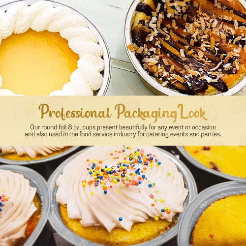 8 oz. Smooth wall Disposable Round Foil Pan  #A42NL KitchenDance