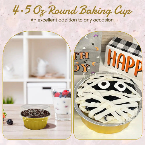 4.5 oz. Colored Aluminum Ramekin or Dessert Cup with Lid #A35P KitchenDance