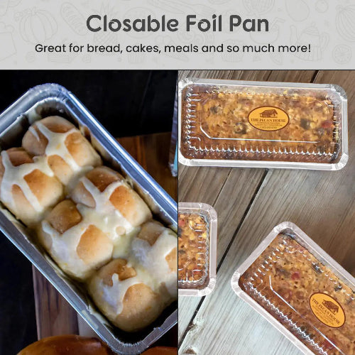 1½ Closable Colored Foil Loaf Pan with Plastic Lid — KitchenDance