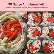 Disposable Mini Heart Shaped Foil Pan with Plastic Lid   #3055P KitchenDance