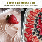 Disposable Foil 1/2 Sheet Cake Pan with Plastic Lid    #7300P HFA Inc. -- Handi-foil of America
