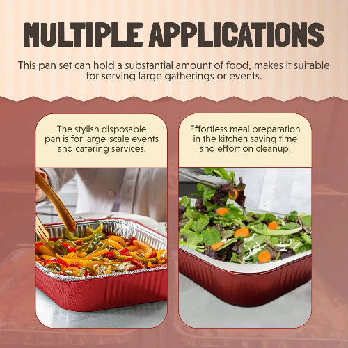 11" X 7"  Colored Heavy Aluminum Entrée Pan with Plastic Lid #A71P KitchenDance