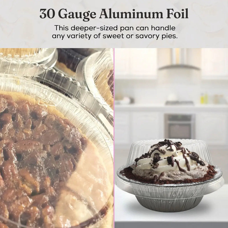 5¾" Disposable Aluminum Foil Pot Pie Pan with Lid  Extra Deep  #2400P Durable Packaging