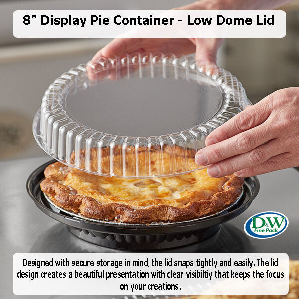 8" Two Piece Low Dome Pie Container  #WJ46