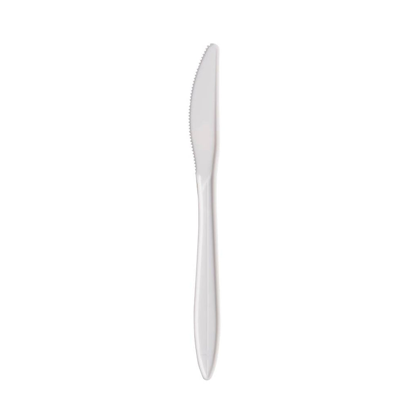 Medium Weight White PP Plastic Knife - Case of 1000 - #K6OW