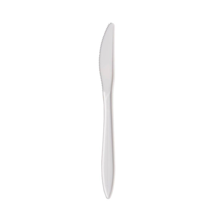 Medium Weight White PP Plastic Knife - Case of 1000 - #K6OW