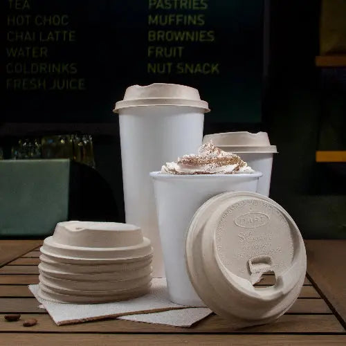 Dart ProPlanet 10-24 oz. Natural Molded Fiber Reclosable Lid - Sleeve of 50 - #LK316FBR