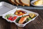8 x 8 x 3 Molded Fiber 3 Compartment Hinged Take Out Containers D & W Fine pack