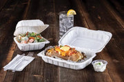 9 x 6 x 3 MFPP 1 Compartment Hinged Take Out Containers D&W Fine Pack