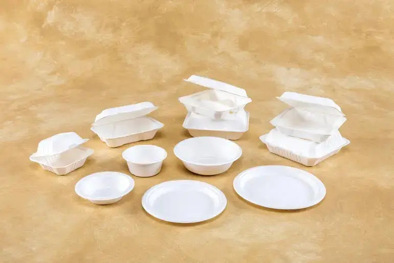 8 x 8 x 3 Molded Fiber 1 Compartment Hinged Take Out Containers D & W Fine pack