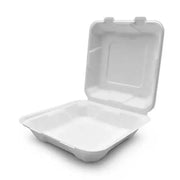 8 x 8 x 3 Molded Fiber 1 Compartment Hinged Take Out Containers D & W Fine pack