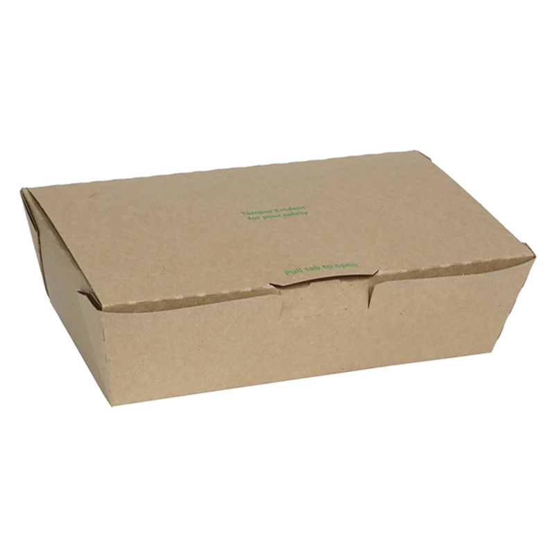 4S Tamper-Evident Kraft Paperboard OneBox Takeout Container - #NOB04SKECTE