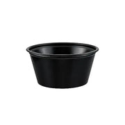 Dart Solo 2 oz. Plastic Black Portion Container - Sleeve of 250 - #P200BLK Dart Container