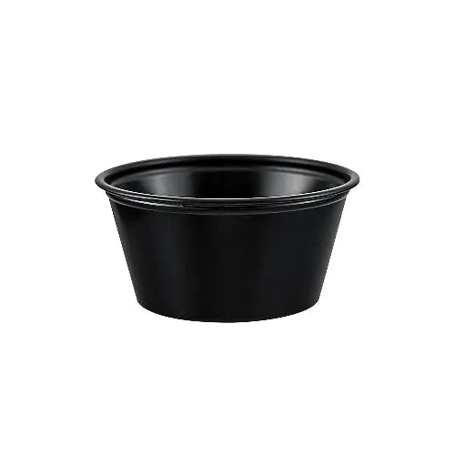Dart Solo 2 oz. Plastic Black Portion Container - Sleeve of 250 - #P200BLK Dart Container
