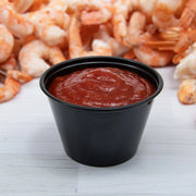 Dart Solo 4 oz. Black HIPS Plastic Portion Container - Sleeve of 250 - #P400BLK Dart Container