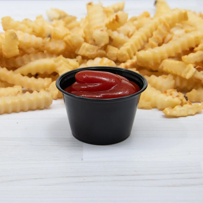 Dart Solo 4 oz. Black HIPS Plastic Portion Container - Sleeve of 250 - #P400BLK Dart Container