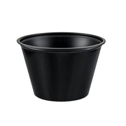 Dart Solo 4 oz. Black HIPS Plastic Portion Container - Sleeve of 250 - #P400BLK Dart Container