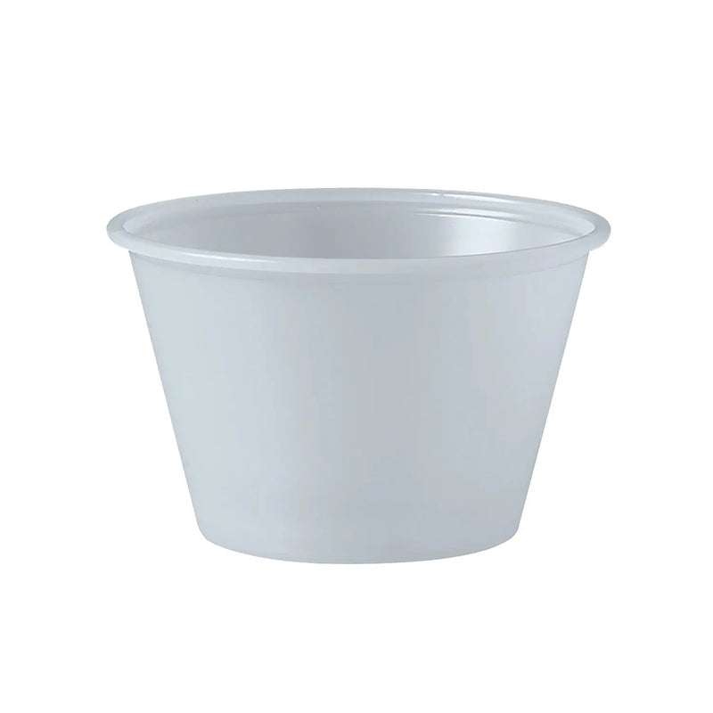 Dart Solo 4 oz. Translucent HIPS Plastic Portion Container - Sleeve of 250 - #P400N Dart Container