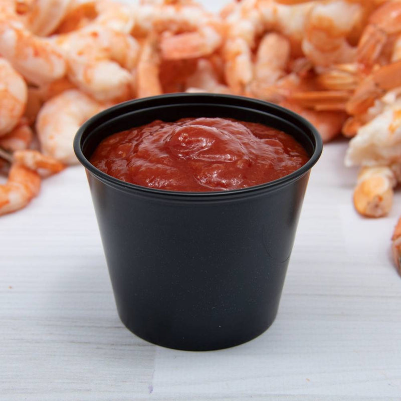5.5 oz. HIPS Plastic Black Portion Container - Sleeve of 250 - #P550BLK