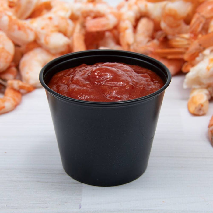 5.5 oz. HIPS Plastic Black Portion Container - Sleeve of 250 - #P550BLK