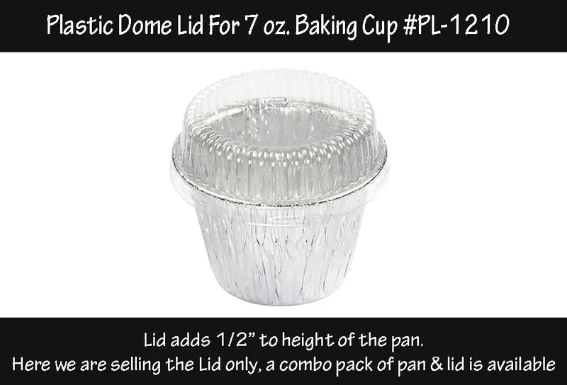 Plastic Lid for 7 oz. Disposable Aluminum Foil Dessert Cup   #PL-1210 Aikou