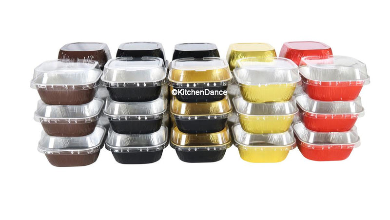 Snap-On Plastic Lid for 4 inch Square Aluminum Dessert Pan #PL-A6