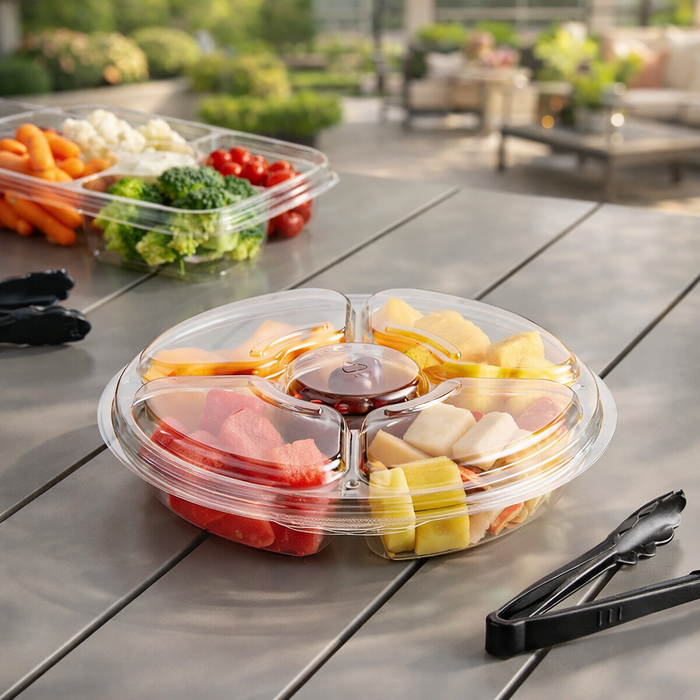 42 oz. Two Piece Party Platter with 5 Compartments - #PL042C